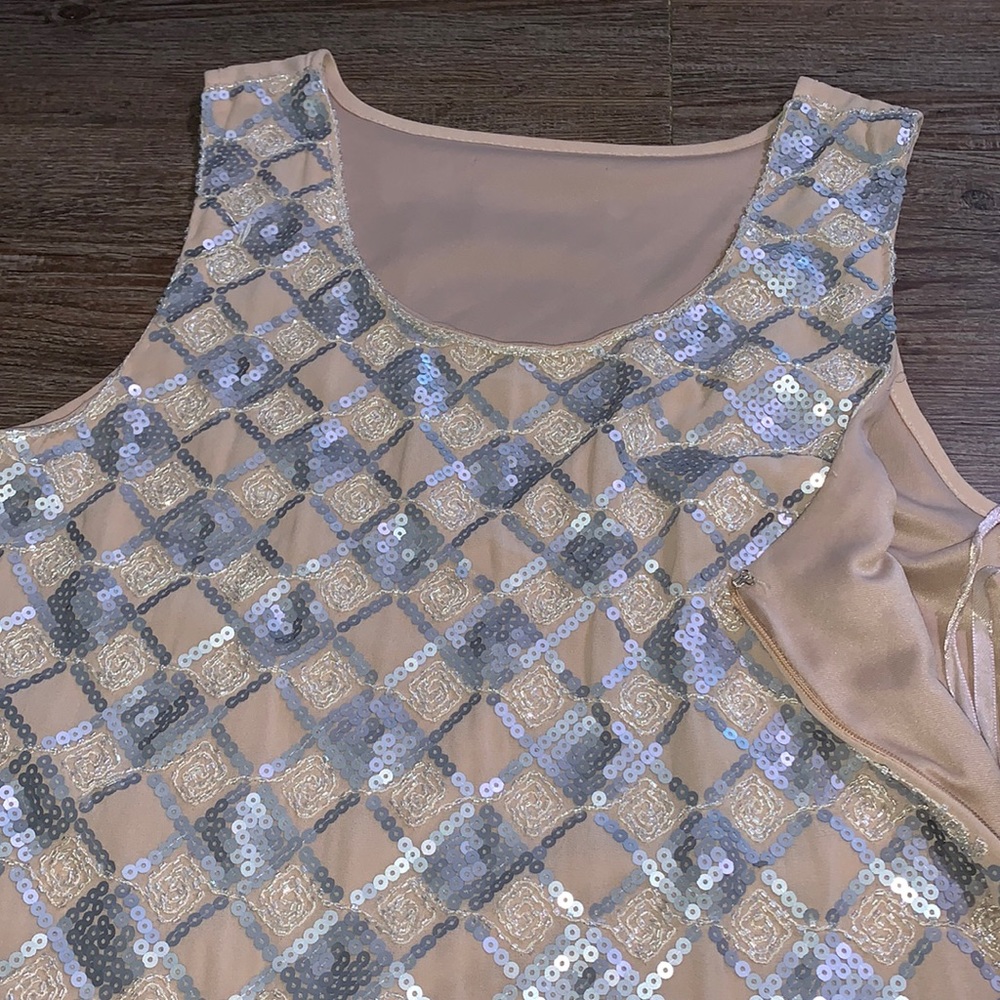 Sequined/Beaded Mini Dress - Picture 2 of 9